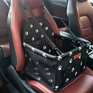 lot 12150 image: SWIHELP Dog Car Seat Puppy Portable Pet Booster Car Seat with Clip-On Safety Leash and PVC Support Pipe, Anti-Collapse,Perfect for Small Pets
