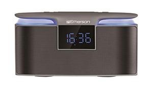 lot 12161 image: Emerson Portable Bluetooth Speaker, 12W Stereo, USB Charging, Hands Free Calling, Night Light, ER-BT200 Clock and FM Radio