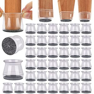 lot 12162 image: BUMACO 40Pcs Chair Leg Floor Protectors Silicone Covers to Protect Floors, Circular,Round,Square (Large Clear Fit 1.3-2)