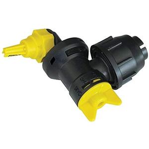 lot 12165 image: Fimco 7771885 (OEM# 5275122) Wet Boom Polyacetal LeftRight End Nozzle Assembly, 13 Coverage, 12 Hose Inlet, Built-In Shut-Off Valves, Built-In Swivel, 3-58 x 6-58