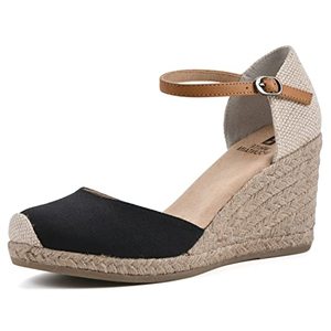 lot 12167 image: WHITE MOUNTAIN Womens Mamba Espadrille Wedge Sandal, BlackFabric, 7 M