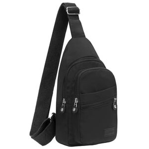 lot 12183 image: Small Sling Backpack Crossbody Sling Bag for Women, Chest Bag Daypack Fanny Pack Cross Body Bag for Travel Hiking Outdoors - Black