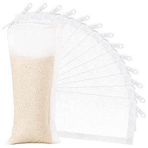 lot 12184 image: Geiserailie 15 Pieces Aquarium Filter Media Bags 150 Micron Fine Filter Bags Mesh Reusable Bags with Zipper for Activated Carbon Resins Filter (Nylon,3.1 x 7.9 Inch)