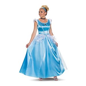 lot 12190 image: Disguise womens Cinderella Costume, Official Disney Princess Cinderella Deluxe Dress Adult Sized Costumes, Blue, Large 12-14 US