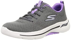 lot 12198 image: Skechers Womens Go Walk Arch Fit-Unify Sneaker, GrayLavender, 9.5 Wide