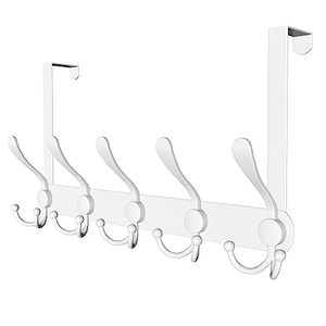 lot 12210 image: Encozy Over The Door Hooks,Coat Rack for Hanging Clothes Hat Towel (Heavy Duty White 1pcs)