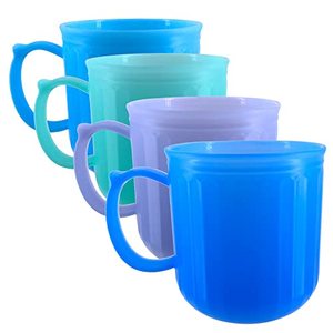 lot 12243 image: YUYUHUA Plastic Coffee Mugs With Handle, 13 Ounce Unbreakable Coffee Mug Plastic Dishwasher Safe, BPA Free & Microwave Drinking Cup for Kids & Men Women in Multicolor (4 Pack)