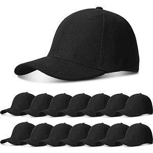 lot 12262 image: Geyoga 15 Pieces Baseball Cap Bulk Adjustable Size Plain for Men Women Blank hat for Running Workouts and Outdoor Activities Black