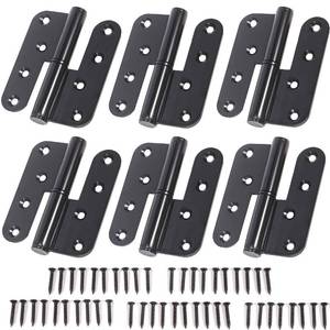 lot 12272 image: 6-Pack Black Heavy Duty Lift Off Hinge, 4 X 3.5 Inch H-Shaped Door Hinges, Detachable Door Hinge 304 Stainless Steel, Thickness 2.8mm Left & Right Hinges