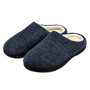 lot 12315 image: DL Womens Memory Foam Slippers, Cozy Slip on House Slippers For Women Indoor Outdoor, Comfy Womens Bedroom Slippers Warm Soft Flannel Lining Home Slippers Size 7-8 Hot Navy