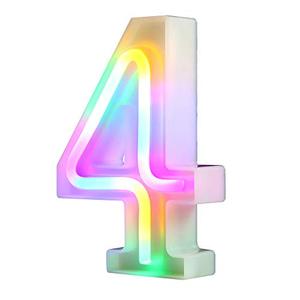 lot 12330 image: Neon Letter Lights 26 Alphabet Letter Bar Sign Letter Signs for Wedding Christmas Birthday Partty Supplies,USBBattery Powered Light Up Letters for Home Decoration-Colourful 4