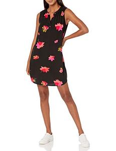 lot 12331 image: Amazon Essentials Womens Sleeveless Woven Shift Dress, PinkBlack, Floral, X-Small