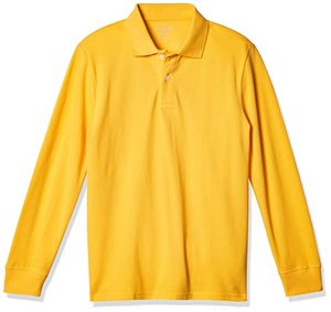 lot 12337 image: The Childrens Place Boys Uniform Pique Polo, Yellow Pencil, M (78)