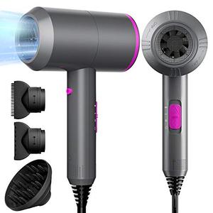 lot 12343 image: Fezax Ionic Hair Dryer 1800W Professional Blow Dryer Negative Ion Technology for Hair Care 3 Heating  2 SpeedCold Settings Fast Drying 2 Nozzles & Diffuser Motor Styling Tool for Salon Home Travel