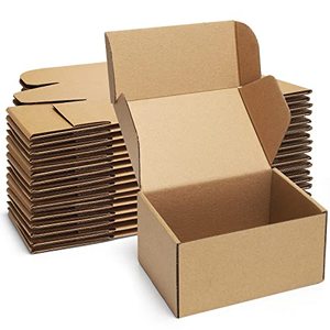 lot 12349 image: Poever Shipping Boxes 6x4x3 inches Small Mailing Boxes 25 Pack Brown Cardboard Corrugated Box Mailers