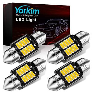 lot 12370 image: Yorkim DE3022 LED Bulb 31mm Festoon LED Bulb White Super Bright CANBUS 10-SMD 4014 Chipsets, 3175 LED Bulb, DE3175 LED Bulb, 3022 LED For Car Interior dome map Lights, Pack of 3
