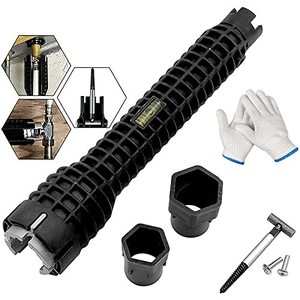 lot 12373 image: Srupiomg Basin Wrench 8-in-1 Faucet and Sink Installer Sink Tools Multifunctional Wrench Plumbing Tool Installation Pipe Extractor faucet wrench for tight spaces For Toilet BowlSinkBathroomKitchen