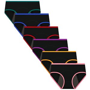 lot 12377 image: Nalwort Teen Girls Period Underwear Menstrual Period Panties Leak-Proof Organic Cotton Protective Briefs Pack of 6