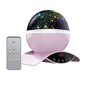 lot 12385 image: YSD Night Lighting Lamp, Modern Star Rotating Projection, Romantic Star Projector Lamp for Kids, USB Rechargeable, Gifts for Kids, Bedroom(Pink)