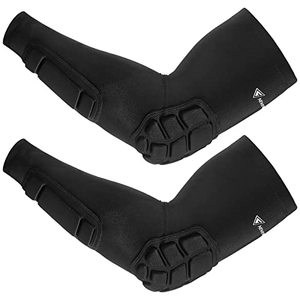 lot 12403 image: Newbyinn Padded Arm Sleeves 2 Pack, Elbow Forearm Crashproof Pads for Football Basketball Volleyball Soccer