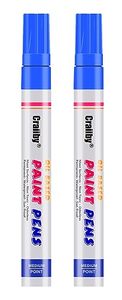 lot 12404 image: Craiiby Permanent Paint Markers, Waterproof Oil Based Medium Tip, Quick Drying Pen for Metal Rock Painting Mugs Fabric Canvas Clothes Wood Plastic Marking (Blue)