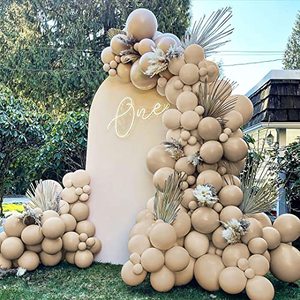 lot 12411 image: Tan Balloons Double Stuffed Nude Brown Balloon Garland Apricot Balloons Different Sizes Neutral Balloon Arch Kit For Teddy Bear Baby Shower Woodland Jungle Theme Birthday Boho Party Decorations