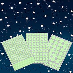 lot 12416 image: Aooyaoo Glow in The Dark Stars Wall Stickers, Glowing Stars for Ceiling and Wall Decals, 3D Glowing Stars,Excluding The MoonPerfect for Kids Bedding Room or Party Birthday Gift(452Pcs, Green)