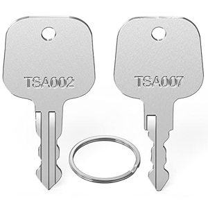 lot 12420 image: Key for TSA, 2PCS 007 002 Luggage Keys Compatible with Luggage Suitcase Password Locks Silver