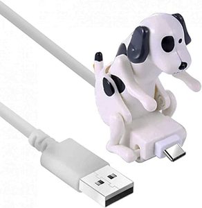 lot 12426 image: Funny Humping Dog Fast Charger Cable Puppy Data Cable Office for iPhone Android Type-C Models Rogue Dog Data Cable (for iOS, White) (TGHR12)