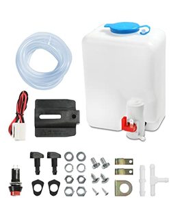 lot 12447 image: AOCISKA Universal Car Windshield Washer Bottle,12V Windshield Washer Fluid Reservoir Bottle Kit with Pump Jet Button Switch Windshield Tank,OEM 160186 Windshield Washer Kit Fit Most Car UTV Boat ect