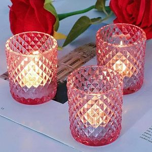 lot 12450 image: Woho 12Pcs Pink Votive Candle Holders, Tealight Candle Holder for Wedding Table Decor, Tea Lights Candle Holder for Engagement Birthday Party