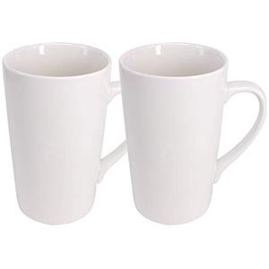 lot 12456 image: Belinlen 2 Pack 16 OZ Coffee Cup Simple Pure White Ceramic Cup Plain Large Tall White Ceramic Milk Tea Coffee Mug with Handle