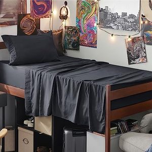 lot 12462 image: Bedsure Twin XL Sheets Dorm Bedding - Soft Extra Long Twin Bed Sheets, 3 Pieces Hotel Luxury Grey Sheets Twin XL, Easy Care Microfiber Sheet Set