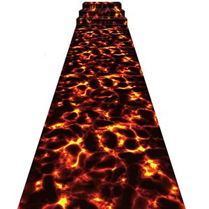 lot 12468 image: Tudomro 2 Pack Lava Themed Aisle Runners Halloween Lava Party Decorations Fire Volcano Track Floor Runners Hot Coals Luau Theme Birthday Party Table Cover Reusable Fun Party Supplies