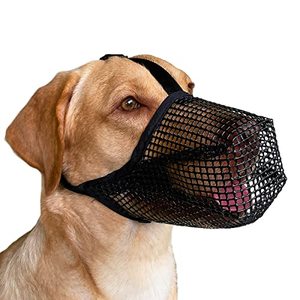 lot 12470 image: Dog Muzzle, Soft Mesh Covered Muzzles for Small Medium Large Dogs, Poisoned Bait Protection Muzzle with Adjustable Straps, Prevent Biting Chewing and Licking