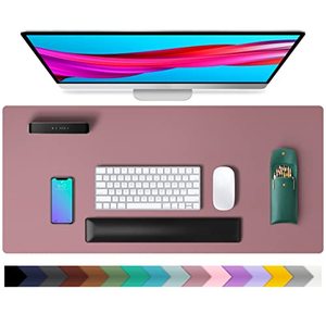 lot 12476 image: Leather Desk Pad Protector,Mouse Pad,Office Desk Mat,31.5 x 15.7 Non-Slip PU Leather Desk Blotter,Laptop Desk Pad,Waterproof Desk Writing Pad for Office and Home (31.5 x 15.7, Dark Pink)