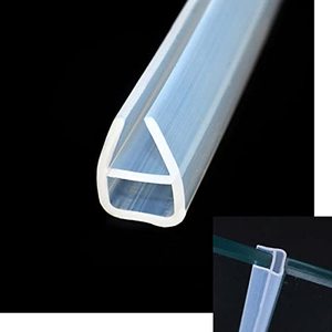 lot 12478 image: PENCK Glass Shower Door Sweep Frameless Shower Door Bottom Side Seal U-Type Door Seal Strips with 8mm Drip Rail for 8mm Glass, 78.74 Length