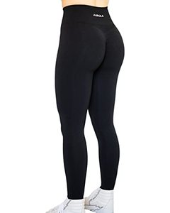 lot 12488 image: Workout Legging for Women Seamless Scrunch Yoga Pants 78 Tummy Control Running for Fitness Sport Active Ankle Legging-25 (S, Black)