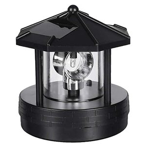 lot 12492 image: VLUOO Lighthouse Solar Lights, 360 Degree Rotating Solar Lighthouse Led Solar Powered Lighthouse, Lighthouse Lights Outdoor Waterproof Rotating Led Light Garden Decor for Outside