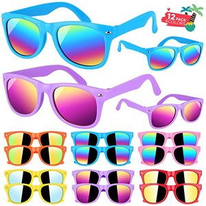 lot 12507 image: GINMIC Kids sunglasses bulk, Kids Sunglasses Party Favor, 12Pack Neon Sunglasses with UV400 Protection for Kids, Boys and Girls Age 3-8, Goody Bag Favors, Great Gift for Pool, Birthday Party Supplies