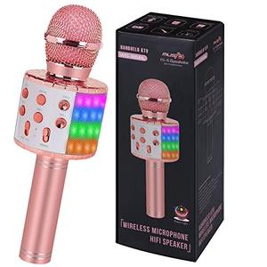 lot 12518 image: Toys for Girls Karaoke Microphone - Portable Wireless Bluetooth Karaoke Mic Machine with Flashlights, 3 4 5 Year Old Girl Birthday Gifts,Kids Toys for 6 7 8 9 10 Year Old Girl Stuff Teen