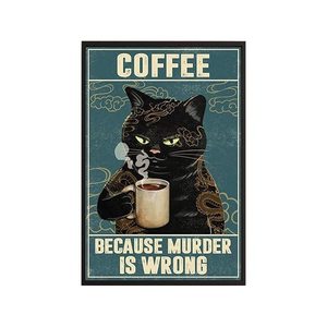 lot 12519 image: Interesting retro black cat baking metal tin logo, cat lovers collecting home decoration, inspiring quote This is my job, I know something. Metal tin signs decorated on the walls of home kitchens, cafes, bars, 8x12 inches