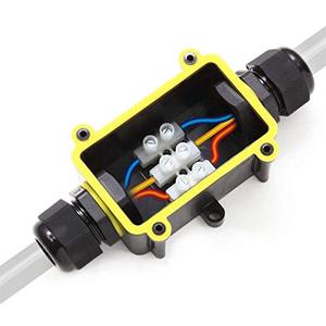 lot 12520 image: FX Junction Box Waterproof IP68 2 Way Plug Line M20 Coaxial Cable Connector Wire Range 5 to 12mm Outdoor External Electric Power Cord Boxes