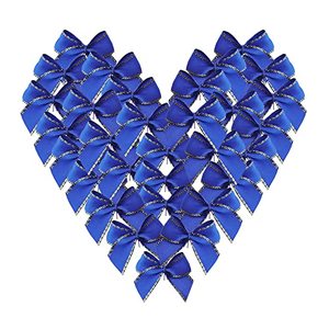 lot 12533 image: Micomon 50pcs 1-Inch Mini Bows for Crafts Blue Satin Ribbon Bows Gift Packing Appliques Craft for Sewing, Scrapbooking(Blue)