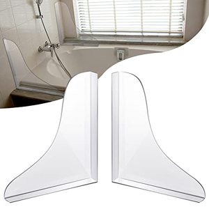 lot 12534 image: Bathtub Corner Splash Guard 2 Pieces Large Shower Guard Transparent Bathtub Edge Guard Bathtub Water Guards Arcylic Tub Corner Guard Shower Bathtub Guard with Adhesive Tape for Bathroom Restroom