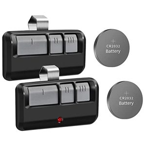 lot 12540 image: Garage Door Opener Remote Universal,for LiftMaster Chamberlain Craftsman Opener,Openers with Purple Yellow Green Orange Red Learn Button,Visor Clip,3-Button,2 Pack,2 Extra Battery Grey
