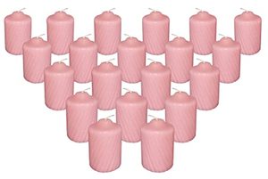 lot 12554 image: Pink Wild Flower Scented Votive Candles - 15 Hour Long Burn Time - Textured Finish - Box of 20