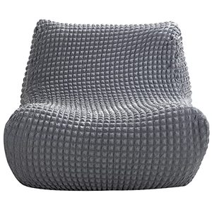 lot 12582 image: Bean Bag Chair Cover (No Filler, Cover Only) for Adults and Kids, Giant Soft PV Velvet Lazy Floor Sofa Bed Slipcover, Beanbag Protector Cover for Organizing Plush Toys or Textile (Light Grey)