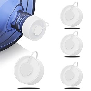 lot 12594 image: VAPTEC 4 Pcs  5 Gallon Water Jug Cap Reusable, 55mm Silicone Replacement Cap, Non-Spill Bottle Caps for 55mm Bottle Water Dispenser Caps - White