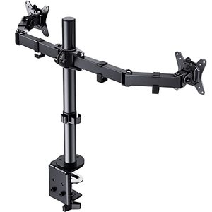 lot 12601 image: ErGear Dual Monitor Desk Mount, Fully Adjustable Dual Monitor Arm for 2 Computer Screens up to 32 inch, Heavy Duty Dual Monitor Stand for Desk, Holds up to 17.6 lbs per Arm, Black, EGCM1